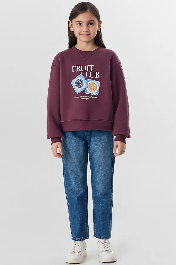 Свитшот MARK FORMELLE, ежевичный +печать - фото 2