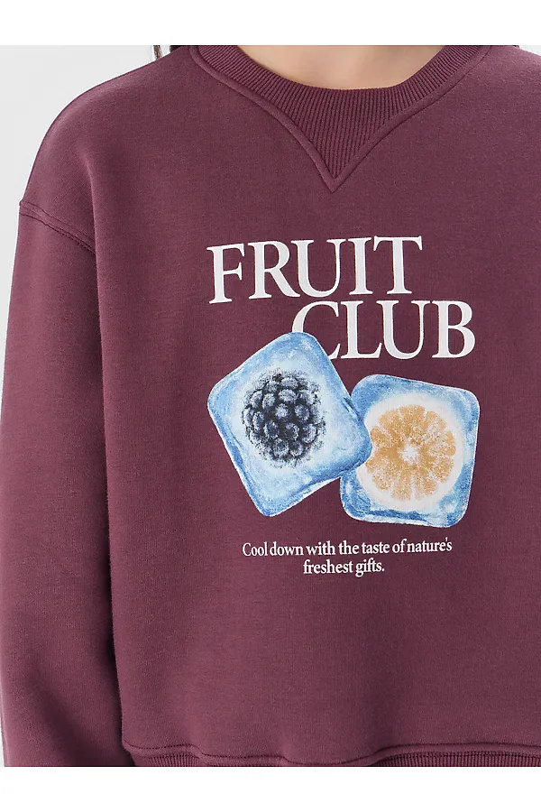 Свитшот MARK FORMELLE, ежевичный +печать - фото 2