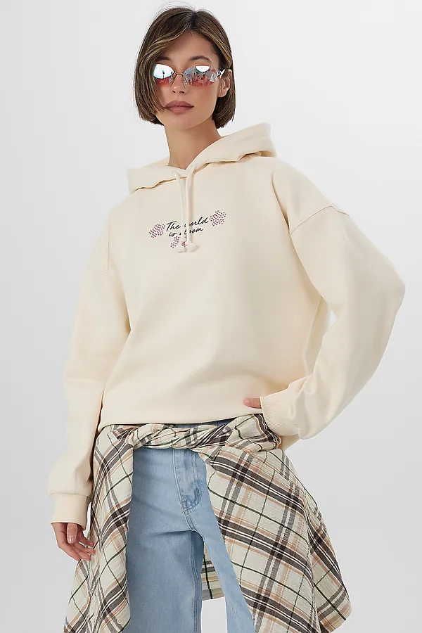 Худи MARK FORMELLE, сливочное масло +печать - фото 2