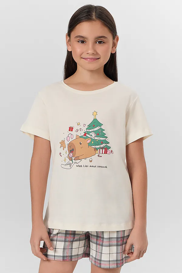 Пижама MARK FORMELLE, молочный +клетка на молочном - фото 2