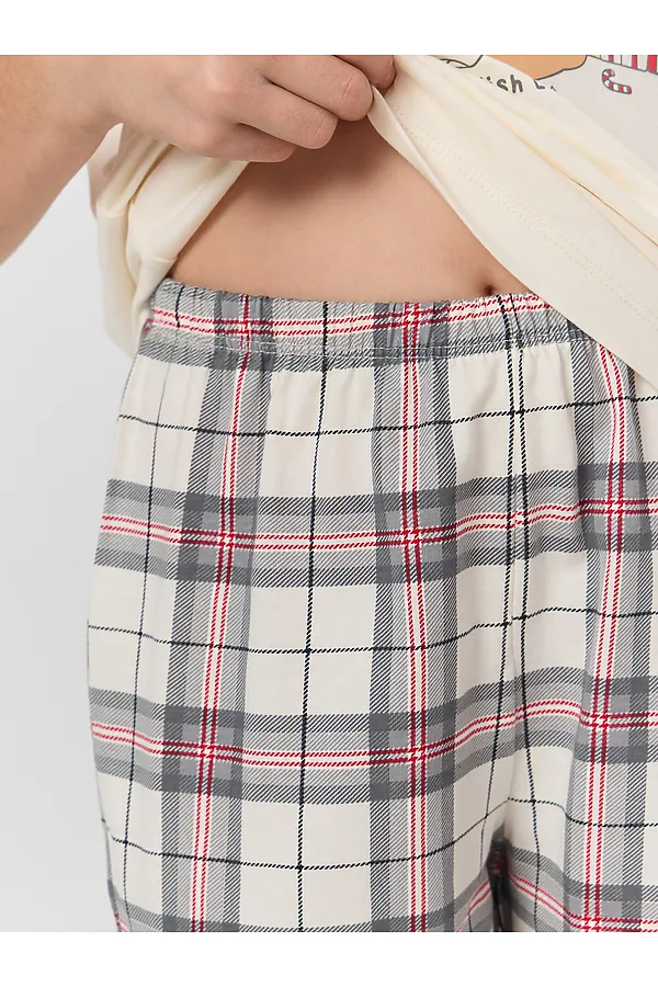 Пижама MARK FORMELLE, молочный +клетка на молочном - фото 2