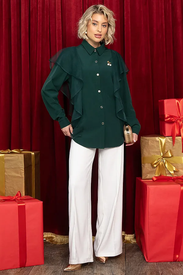 Блуза LADY TAIGA, зеленая - фото 2