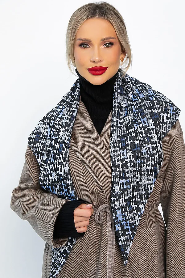 Косынка с отворотом LADY TAIGA, голубые пазлы - фото 2