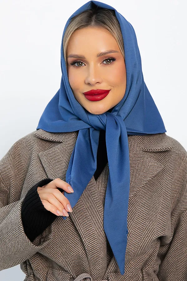 Косынка с отворотом LADY TAIGA, пепельно-синяя - фото 2