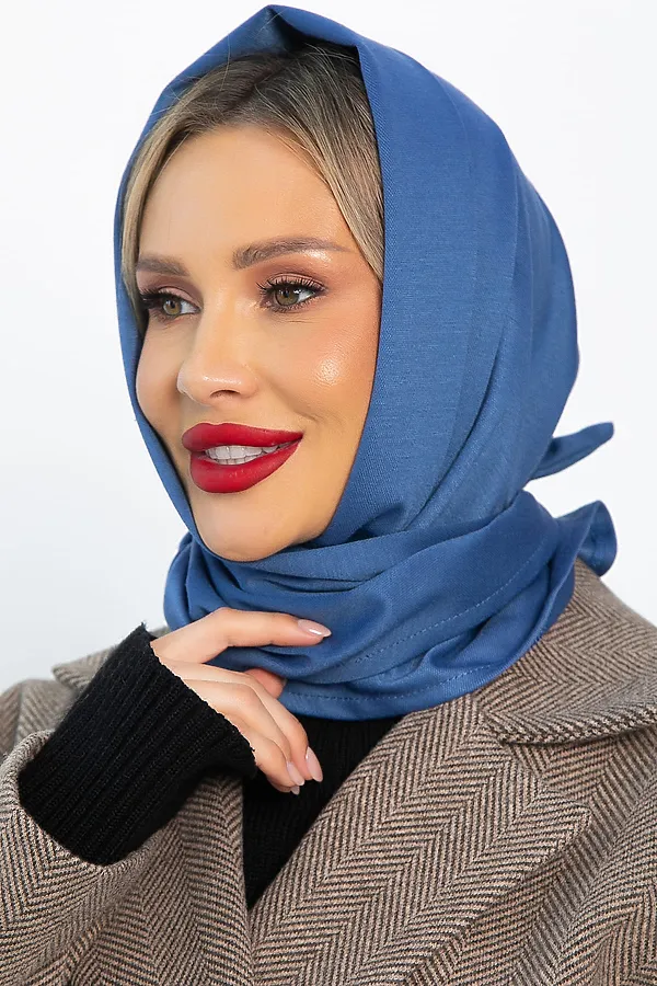 Косынка с отворотом LADY TAIGA, пепельно-синяя - фото 2