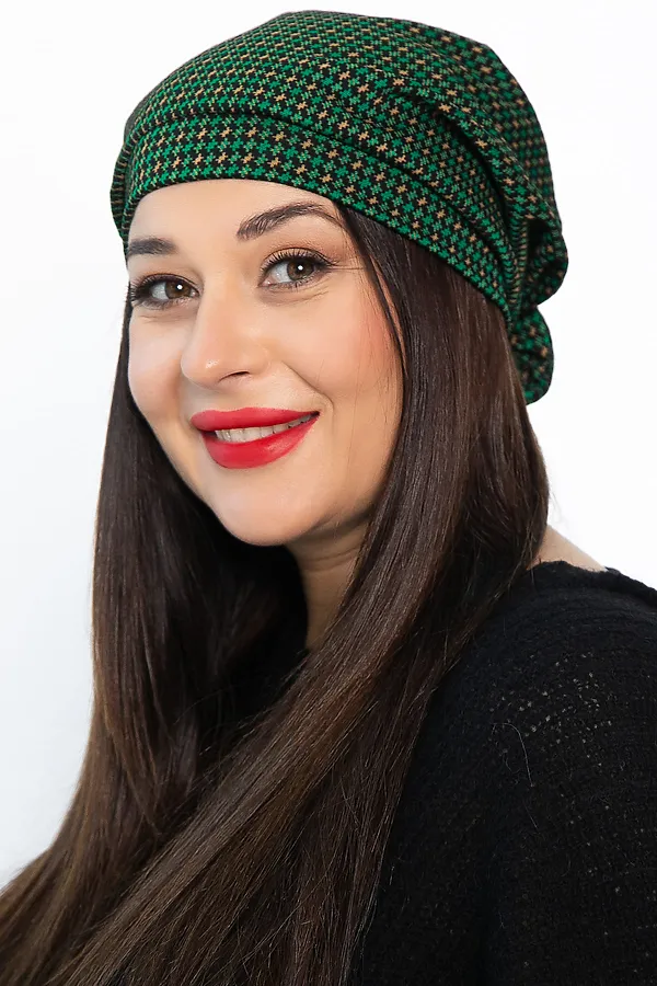 Чалма с бантом LADY TAIGA, зелено-бежевая - фото 2