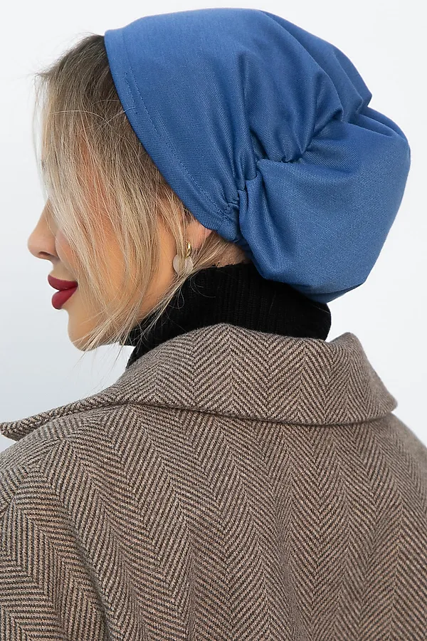 Чалма с резинкой LADY TAIGA, пепельно-синяя - фото 2