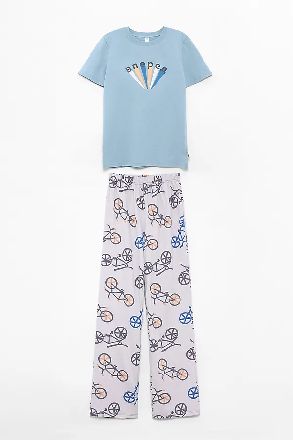 Пижама BOSSA NOVA, серый/серо-голубой - фото 2