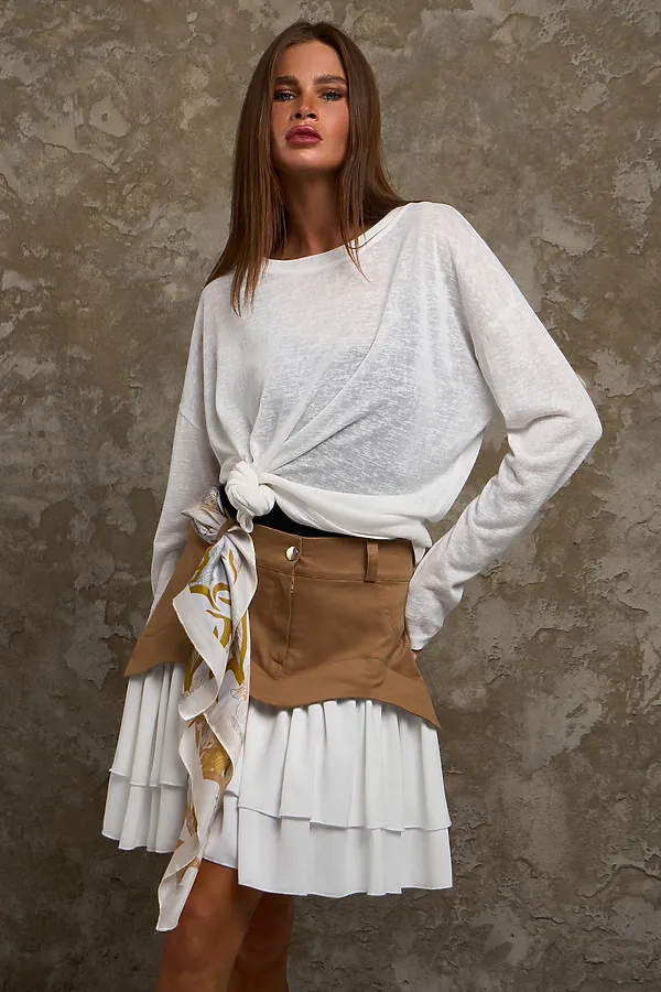 Лонгслив Флам НАТАЛИ, белый - фото 2