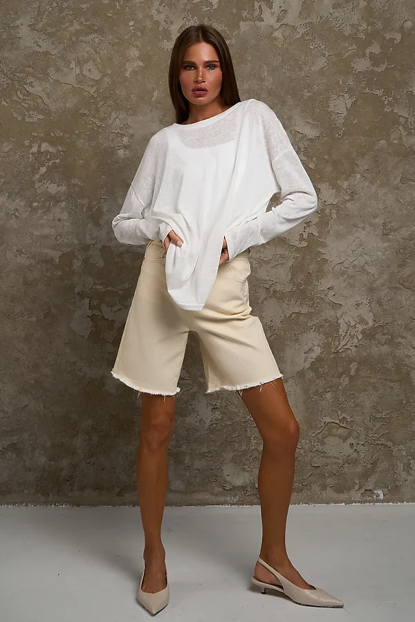 Лонгслив Флам НАТАЛИ, белый - фото 2