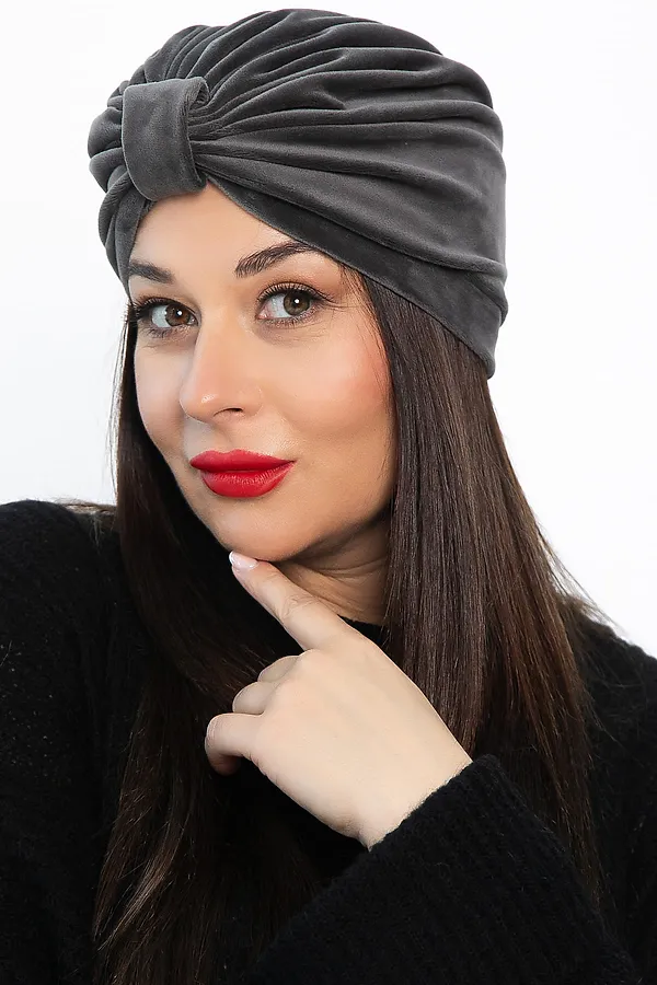 Чалма с бантом LADY TAIGA, серая - фото 2