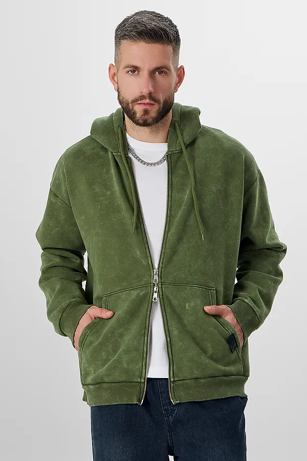 Толстовка MARK FORMELLE, acid wash травяной - фото 2