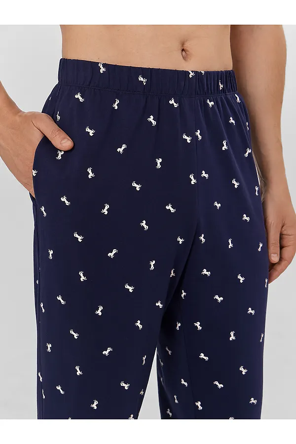 Пижама MARK FORMELLE, белые лошади на т.синем - фото 2