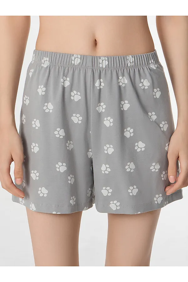 Пижама MARK FORMELLE, молочный +лапки на сером - фото 2