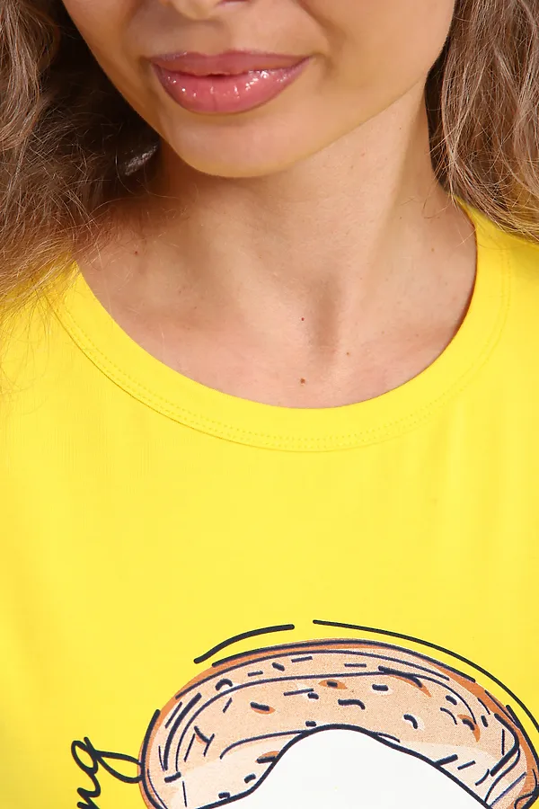 Костюм с брюками арт. КД-00-007 НАТАЛИ, желтый/яичница - фото 2