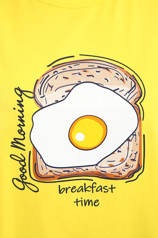 Костюм с брюками арт. КД-00-007 НАТАЛИ, желтый/яичница - фото 2