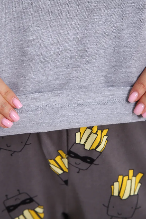 Костюм с брюками арт. КД-00-007 НАТАЛИ, серый меланж/картошка фри - фото 2