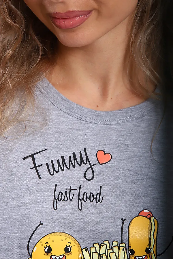 Костюм с брюками арт. КД-00-007 НАТАЛИ, серый меланж/картошка фри - фото 2