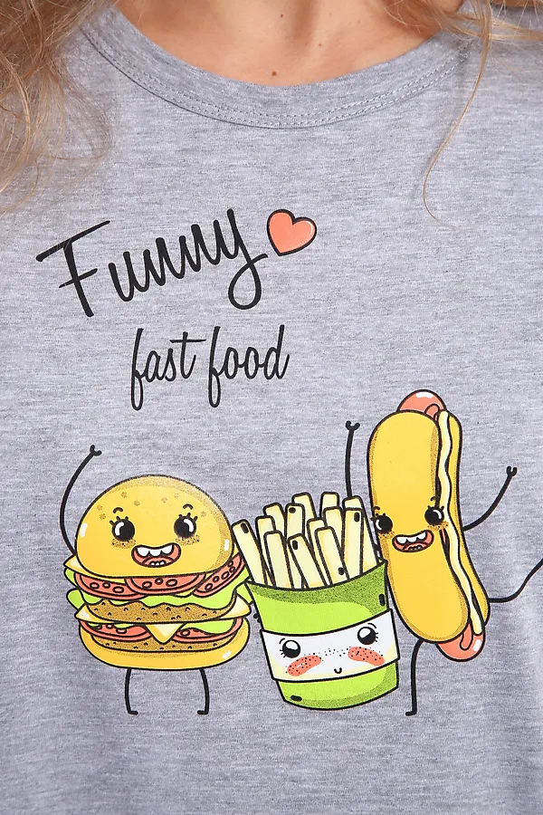 Костюм с брюками арт. КД-00-007 НАТАЛИ, серый меланж/картошка фри - фото 2