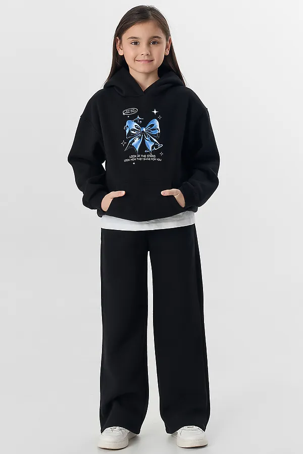 Комплект (Худи+Брюки) MARK FORMELLE, черный +печать - фото 2