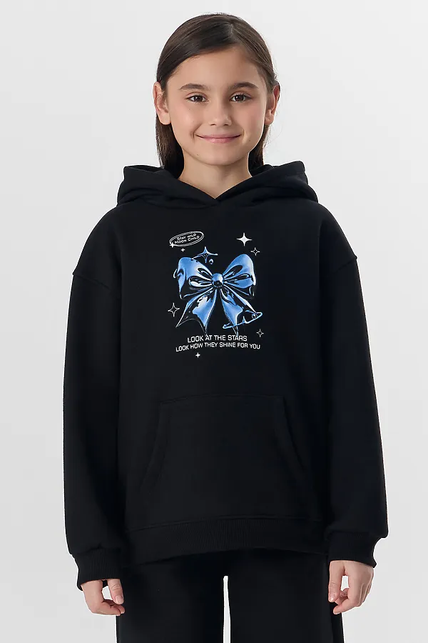 Комплект (Худи+Брюки) MARK FORMELLE, черный +печать - фото 2