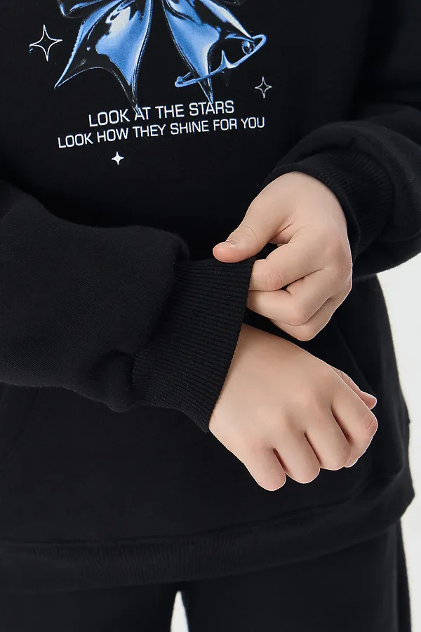 Комплект (Худи+Брюки) MARK FORMELLE, черный +печать - фото 2