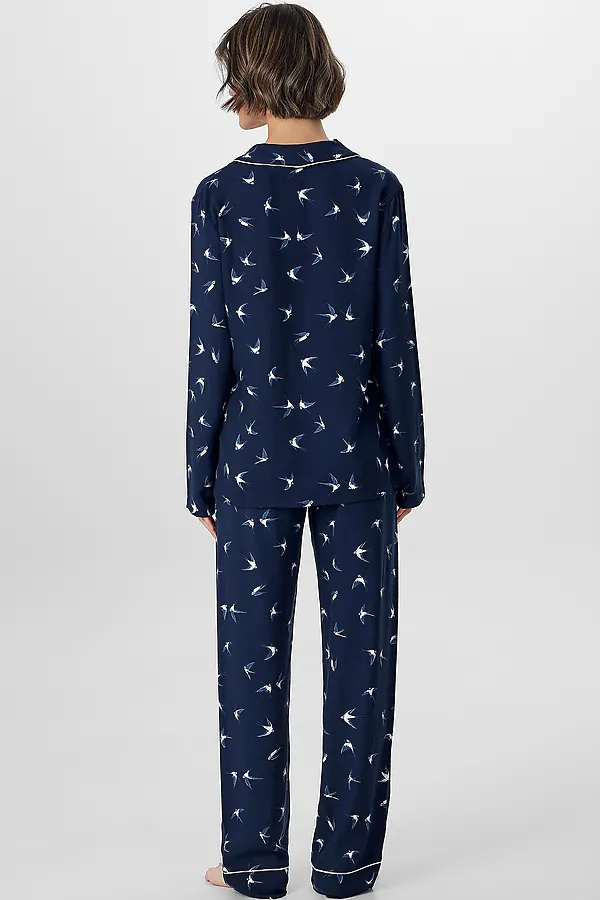 Пижама MARK FORMELLE, ласточки на синем - фото 2