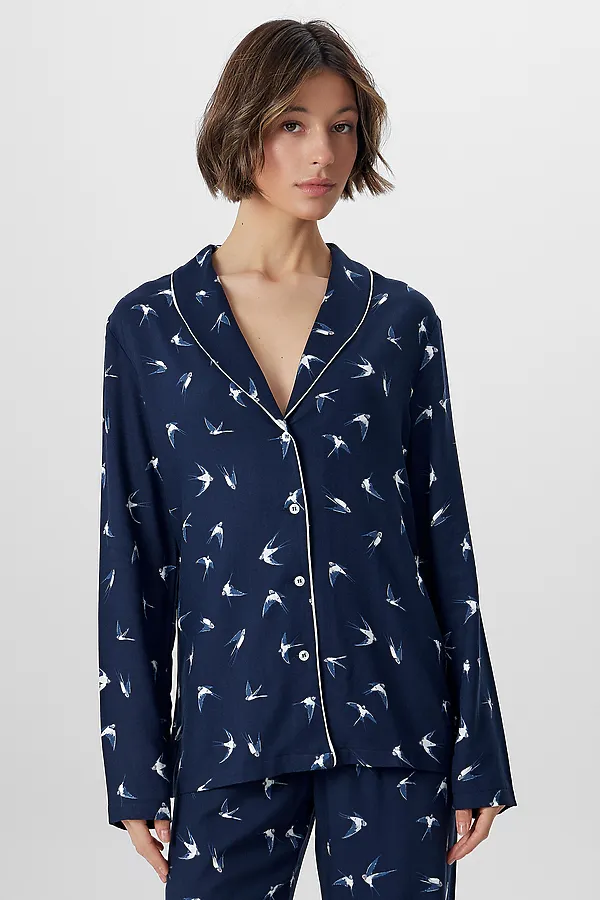 Пижама MARK FORMELLE, ласточки на синем - фото 2