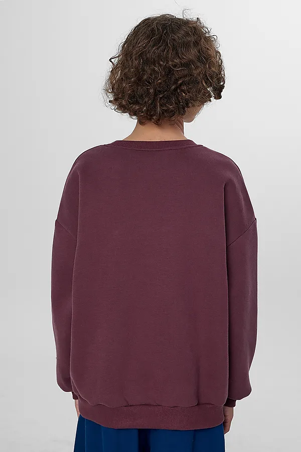 Свитшот MARK FORMELLE, ежевичный +печать - фото 2