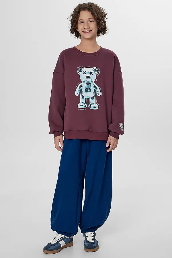 Свитшот MARK FORMELLE, ежевичный +печать - фото 2