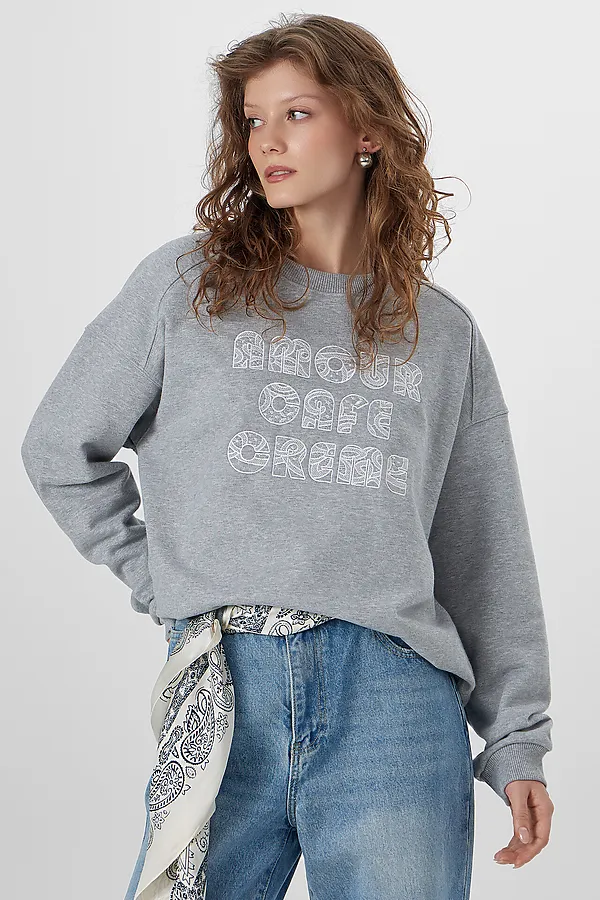 Свитшот MARK FORMELLE, серый меланж 4250-е - фото 2