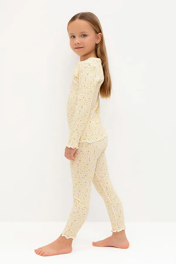 Пижама CROCKID, светлая мимоза,лепестки цветов - фото 2