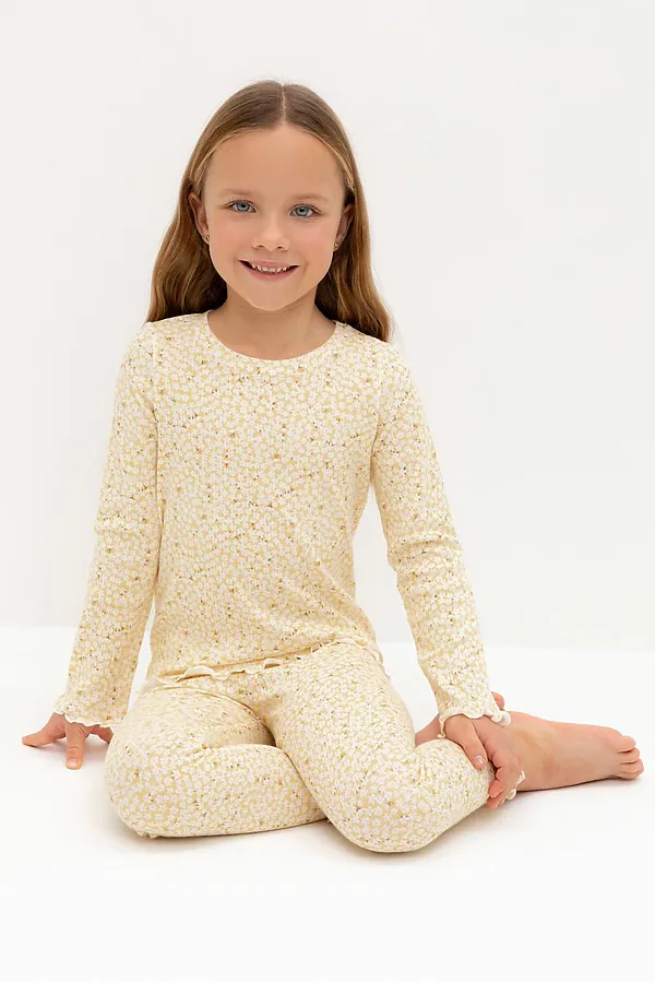 Пижама CROCKID, светлая мимоза,лепестки цветов - фото 2