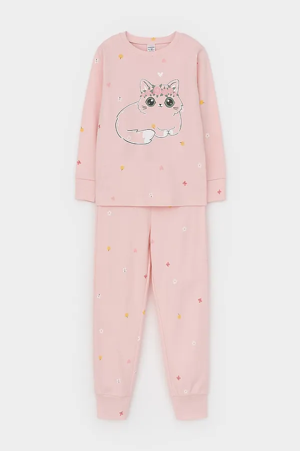 Пижама CROCKID, бежево-розовый,полянка - фото 2