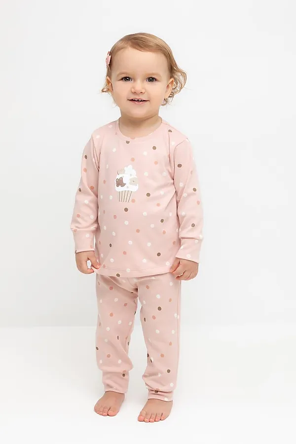Пижама CROCKID, дымчатая роза,цв.шарики - фото 2