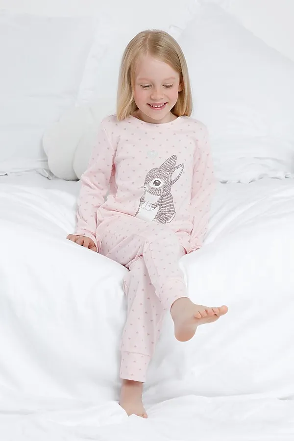 Пижама CROCKID, сердечки на нежно-розовом - фото 2