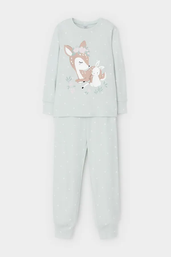 Пижама CROCKID, серое небо,мини листики - фото 2