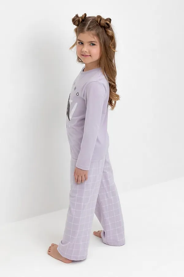 Пижама CROCKID, лепесток орхидеи,двойная клетка - фото 2