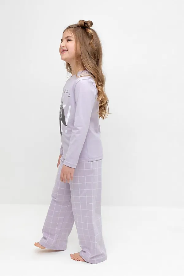 Пижама CROCKID, лепесток орхидеи,двойная клетка - фото 2