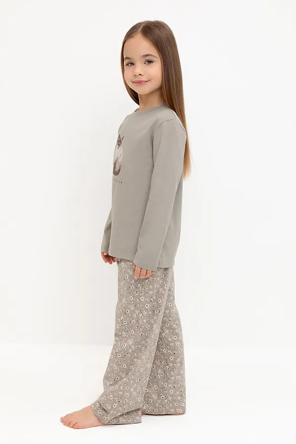 Пижама CROCKID, пыльно-оливковый,полевые цветы - фото 2