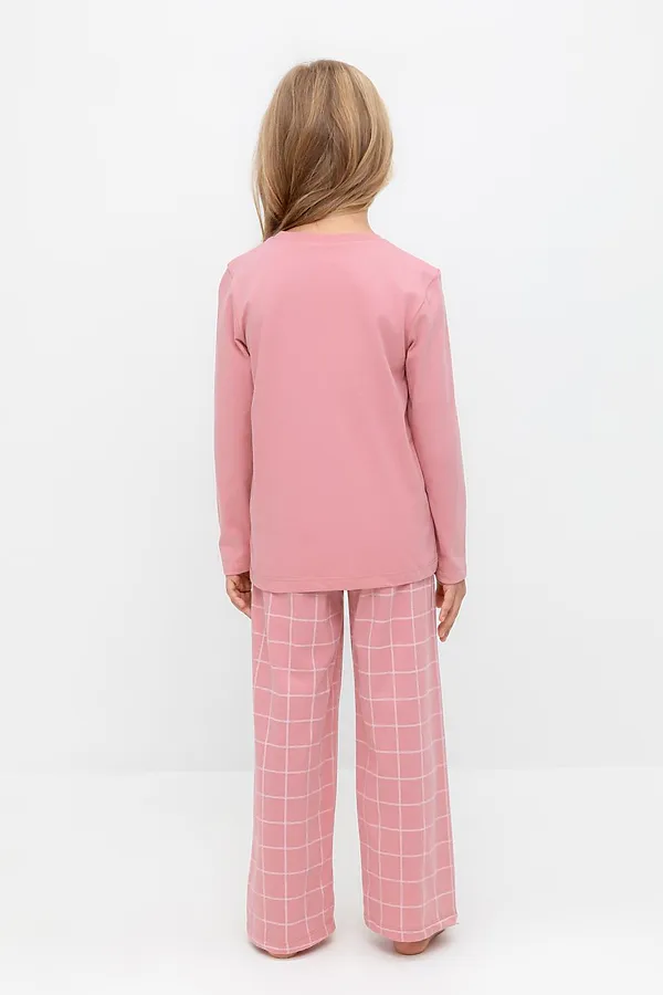 Пижама CROCKID, розовый зефир,двойная клетка - фото 2