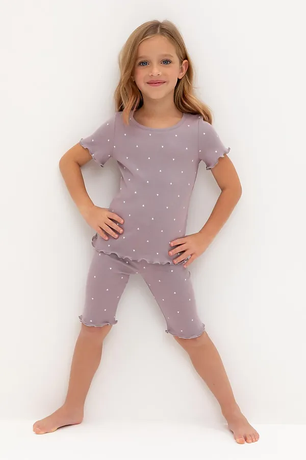 Пижама CROCKID, морской туман,мини сердечки - фото 2