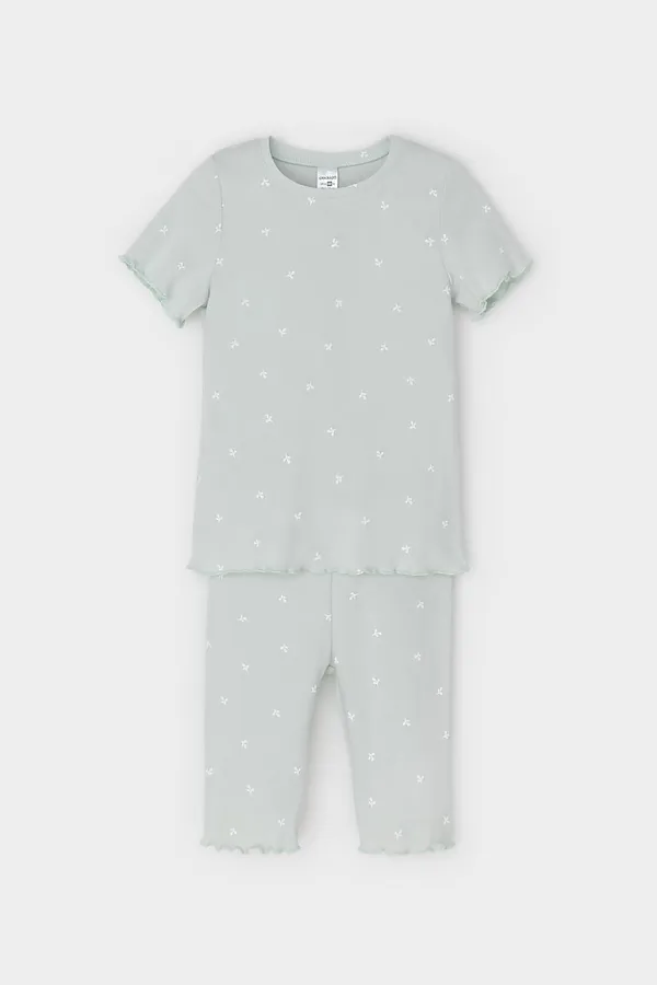Пижама CROCKID, серое небо,мини листики - фото 2