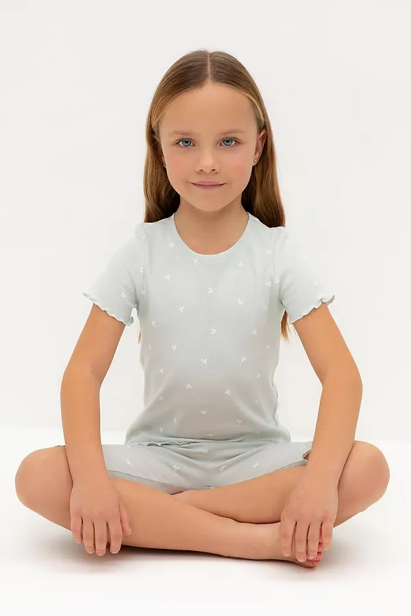Пижама CROCKID, серое небо,мини листики - фото 2