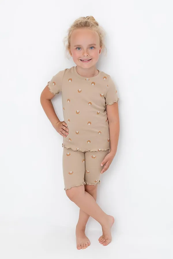 Пижама CROCKID, темно-бежевый,медвежонок - фото 2