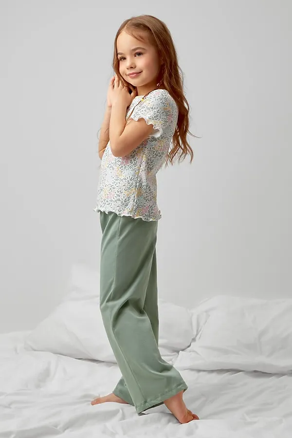 Пижама CROCKID, весенний сад,эвкалипт - фото 2