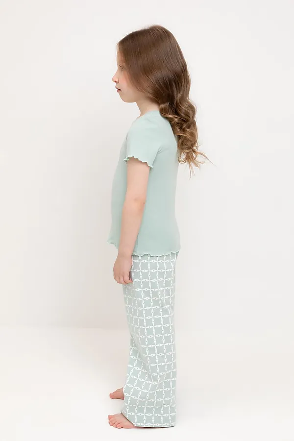 Пижама CROCKID, голубая дымка,морская клетка - фото 2