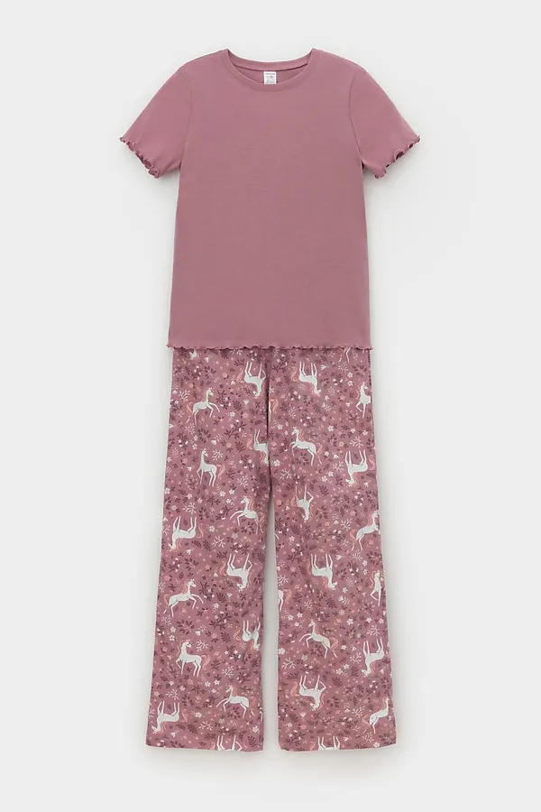 Пижама CROCKID, морозная вишня,единороги - фото 2