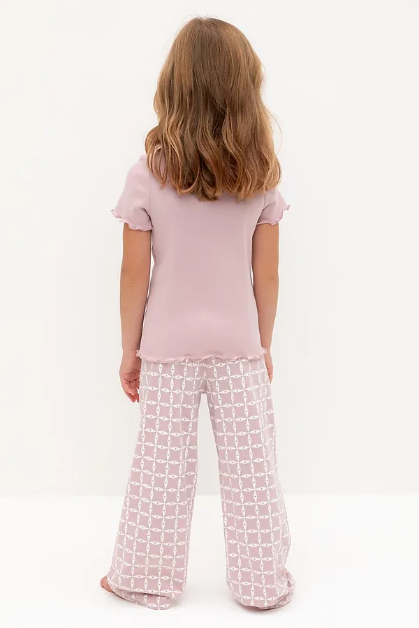 Пижама CROCKID, розовый лед,морская клетка - фото 2
