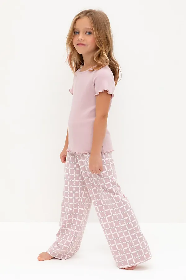 Пижама CROCKID, розовый лед,морская клетка - фото 2